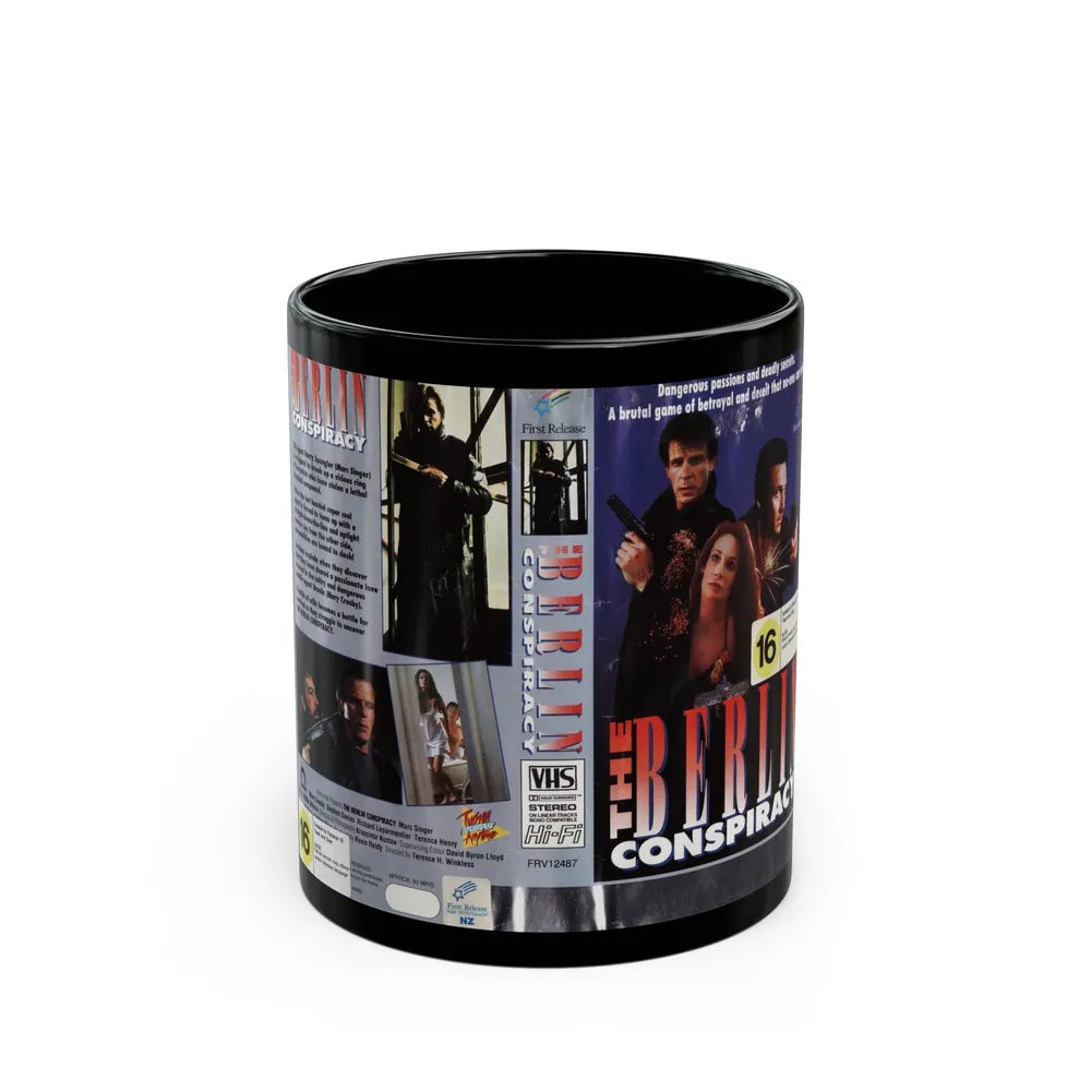 THE BERLIN CONSPIRACY (VHS COVER) - Black Coffee Mug-11oz-Go Mug Yourself