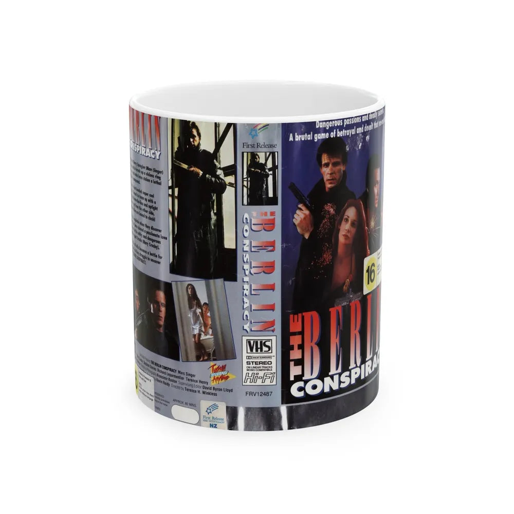 THE BERLIN CONSPIRACY (VHS COVER) - White Coffee Mug-11oz-Go Mug Yourself