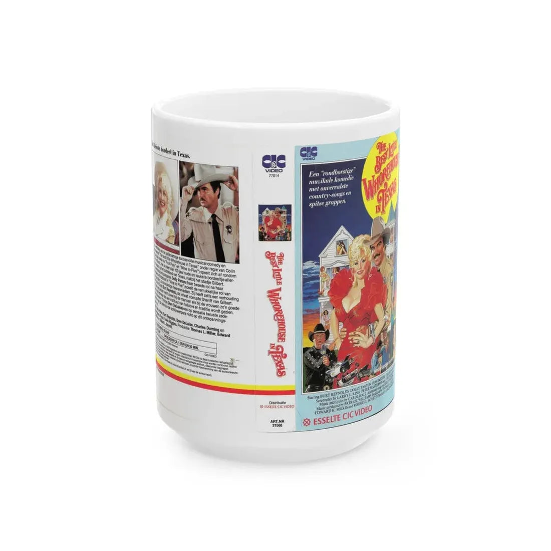 THE BEST LITTLE WHOREHOUSE IN TEXAS (VHS COVER) - White Coffee Mug 15oz - Go Mug Yourself