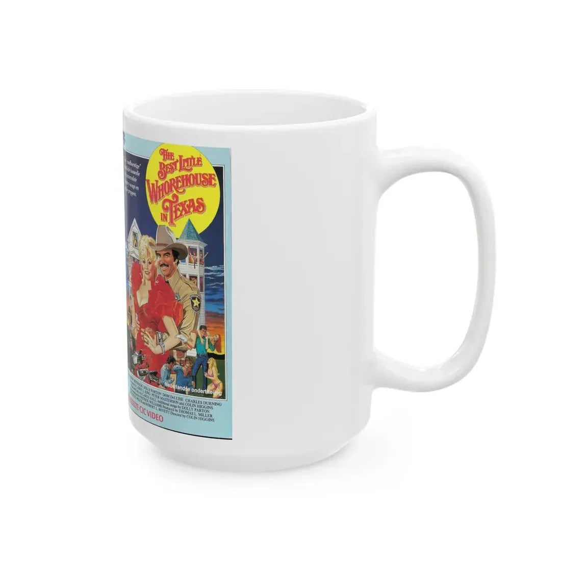 THE BEST LITTLE WHOREHOUSE IN TEXAS (VHS COVER) - White Coffee Mug - Go Mug Yourself