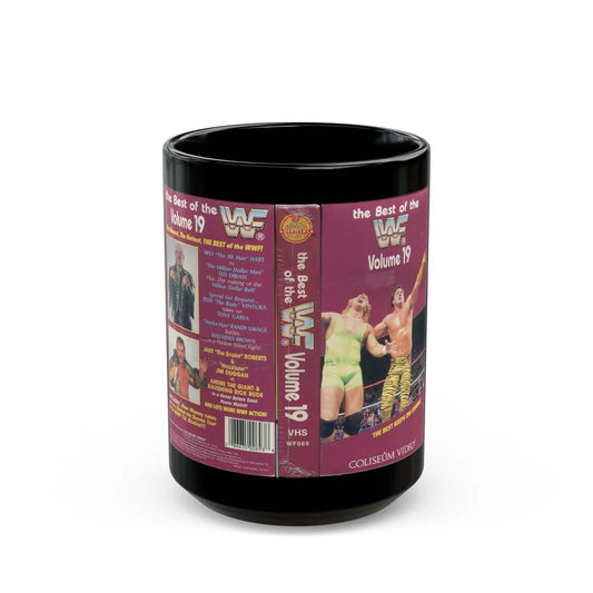 THE BEST OF THE WWF VOLUME 19 COLISEUM WF069 (VHS COVER) - Black Coffee Mug-15oz-Go Mug Yourself