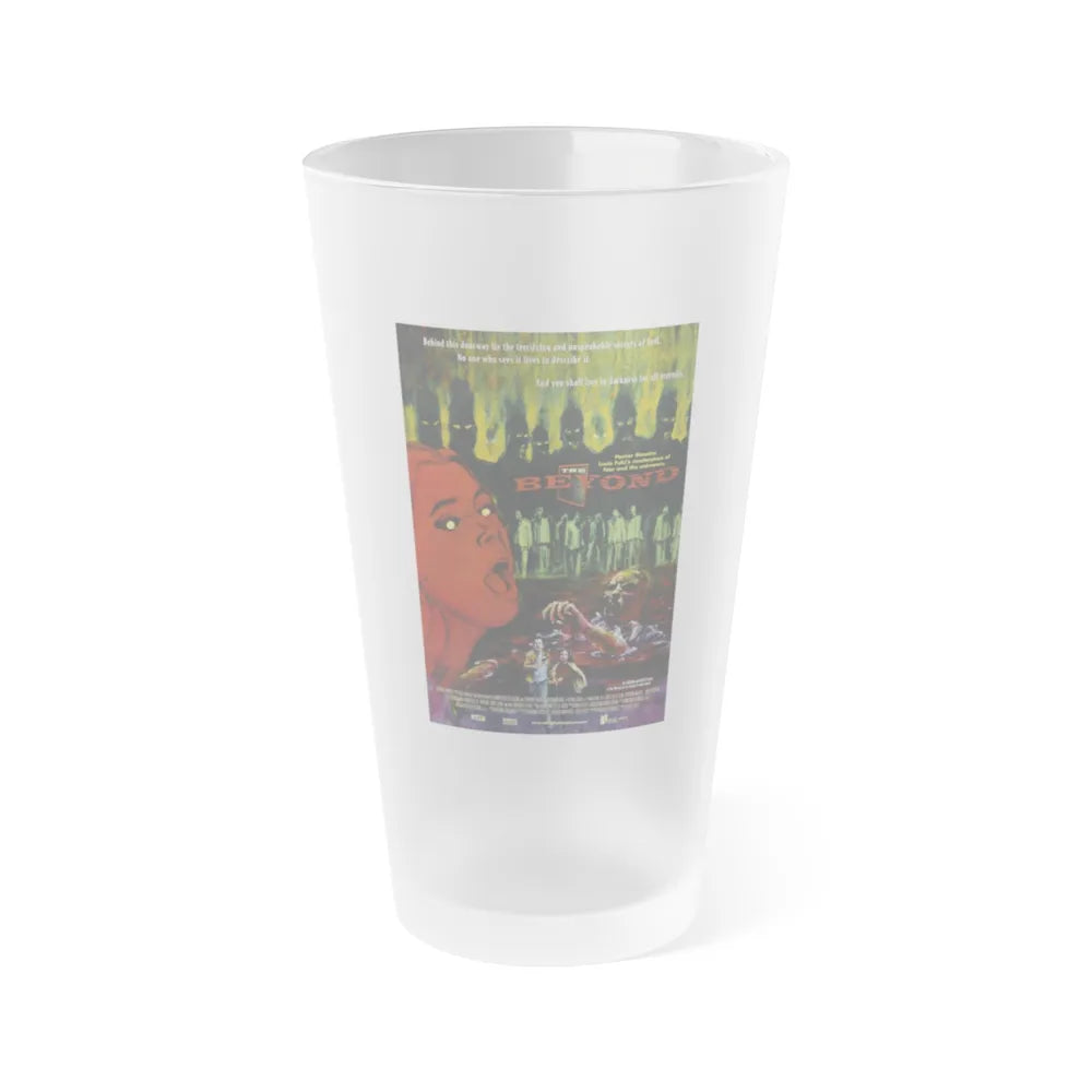 THE BEYOND 1981 Movie Poster - Frosted Pint Glass 16oz-16oz-Frosted-Go Mug Yourself