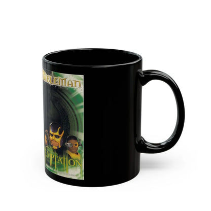 THE BIBLEMAN ADVENTURES LEAD US NOT INTO TEMPTATION (VHS COVER) - Black Coffee Mug-Go Mug Yourself