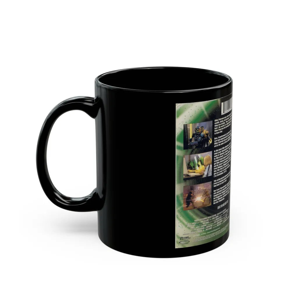 THE BIBLEMAN ADVENTURES LEAD US NOT INTO TEMPTATION (VHS COVER) - Black Coffee Mug-Go Mug Yourself