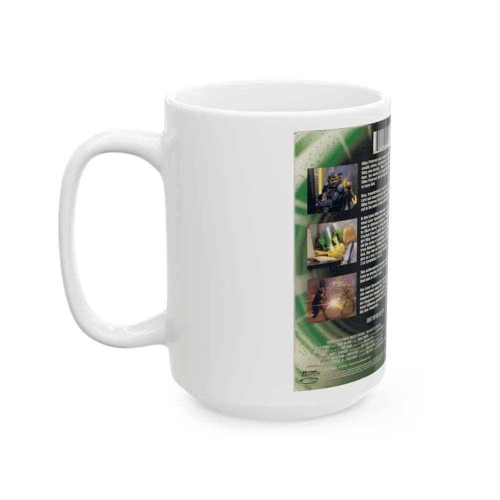 THE BIBLEMAN ADVENTURES LEAD US NOT INTO TEMPTATION (VHS COVER) - White Coffee Mug-Go Mug Yourself