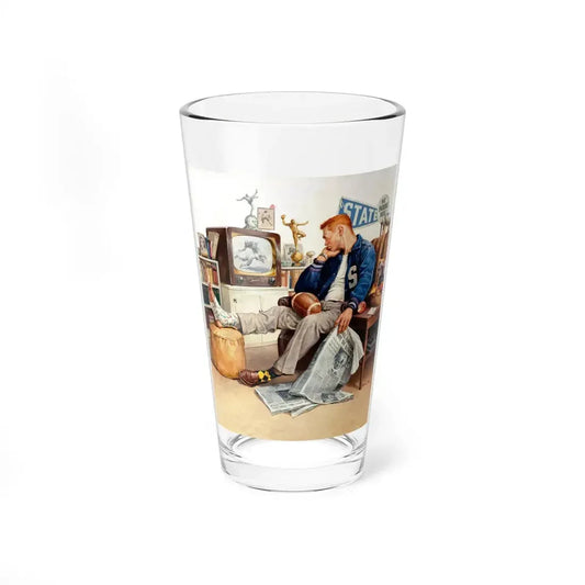 The Big Game, American Weekly cover (Magazine Illustration) Pint Glass 16oz 16oz - Go Mug Yourself