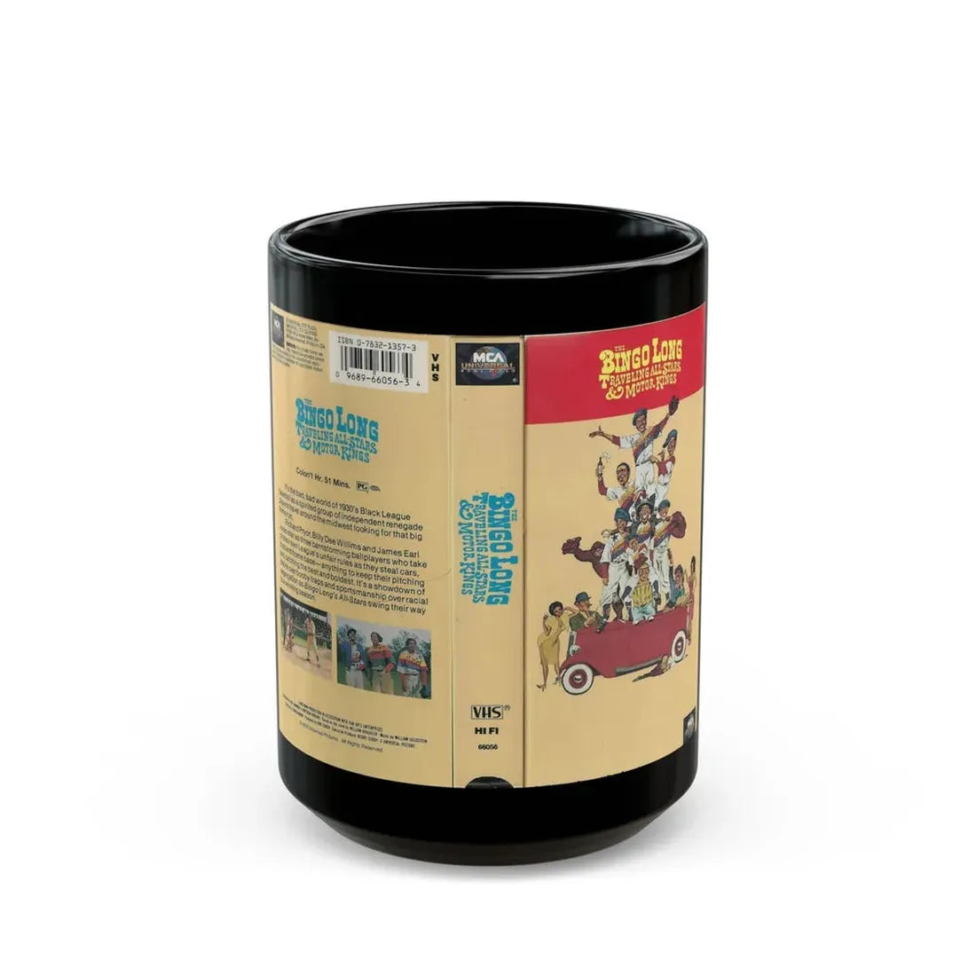 THE BINGO LONG TRAVELING ALL STARS AND MOTOR KINGS (VHS COVER) - Black Coffee Mug 15oz - Go Mug Yourself