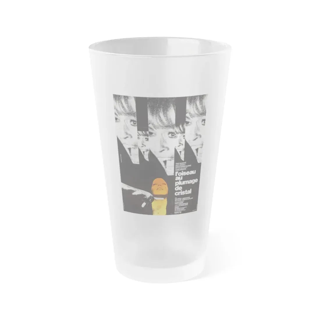 THE BIRD WITH THE CRYSTAL PLUMAGE (FRENCH) 1970 Movie Poster - Frosted Pint Glass 16oz Default Title - Go Mug Yourself
