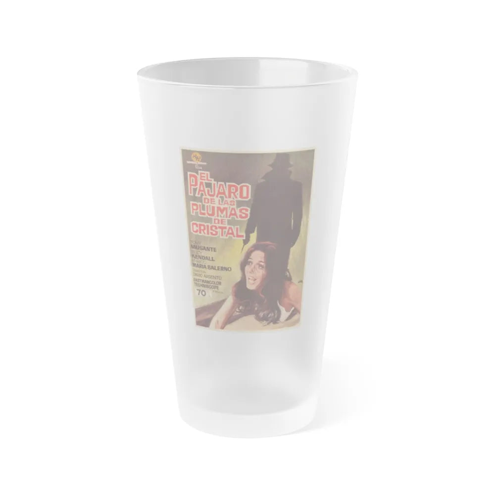 THE BIRD WITH THE CRYSTAL PLUMAGE (SPANISH) 1970 Movie Poster - Frosted Pint Glass 16oz-Go Mug Yourself