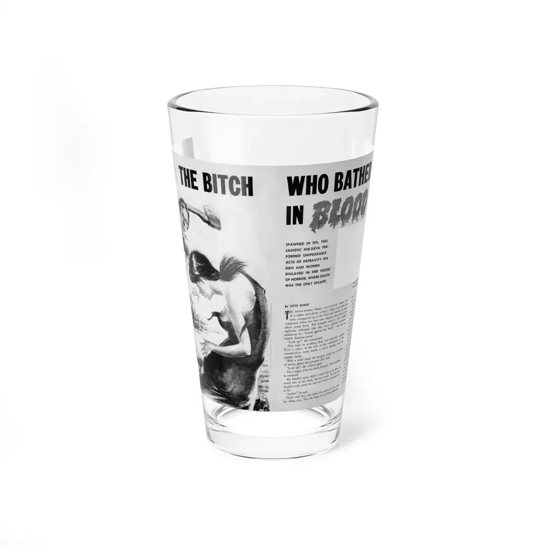 The Bitch Who Bathed In Blood, Rage for Man, December 1961 (Magazine Illustration) Pint Glass 16oz 16oz - Go Mug Yourself