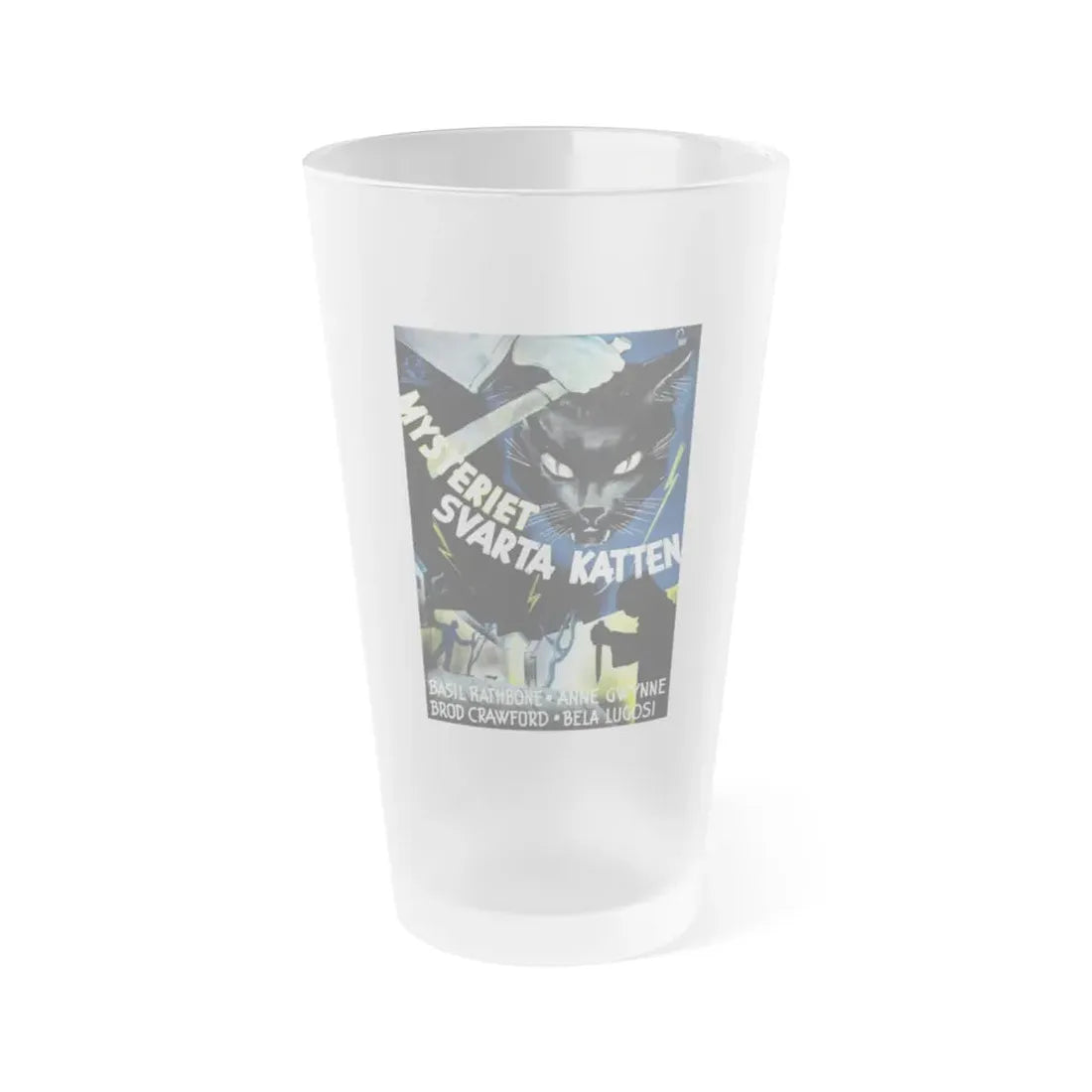 THE BLACK CAT (SWEDEN) 1941 Movie Poster - Frosted Pint Glass 16oz Default Title - Go Mug Yourself