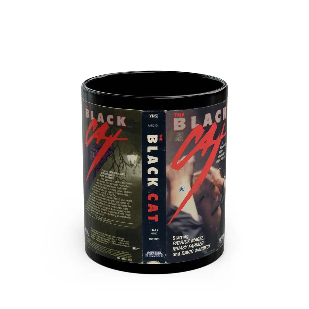 THE BLACK CAT (VHS COVER) - Black Coffee Mug-11oz-Go Mug Yourself