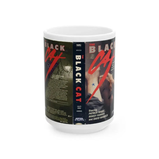 THE BLACK CAT (VHS COVER) - White Coffee Mug 15oz - Go Mug Yourself