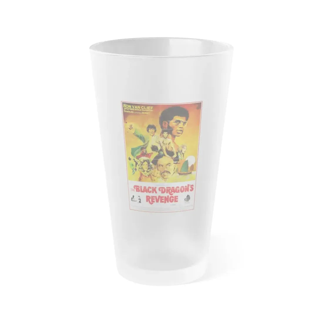 THE BLACK DRAGON'S REVENGE 1975 Movie Poster - Frosted Pint Glass 16oz 16oz Frosted - Go Mug Yourself