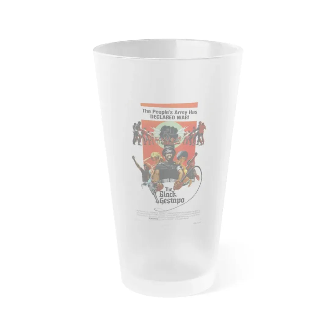 THE BLACK GESTAPO 1975 Movie Poster - Frosted Pint Glass 16oz 16oz Frosted - Go Mug Yourself