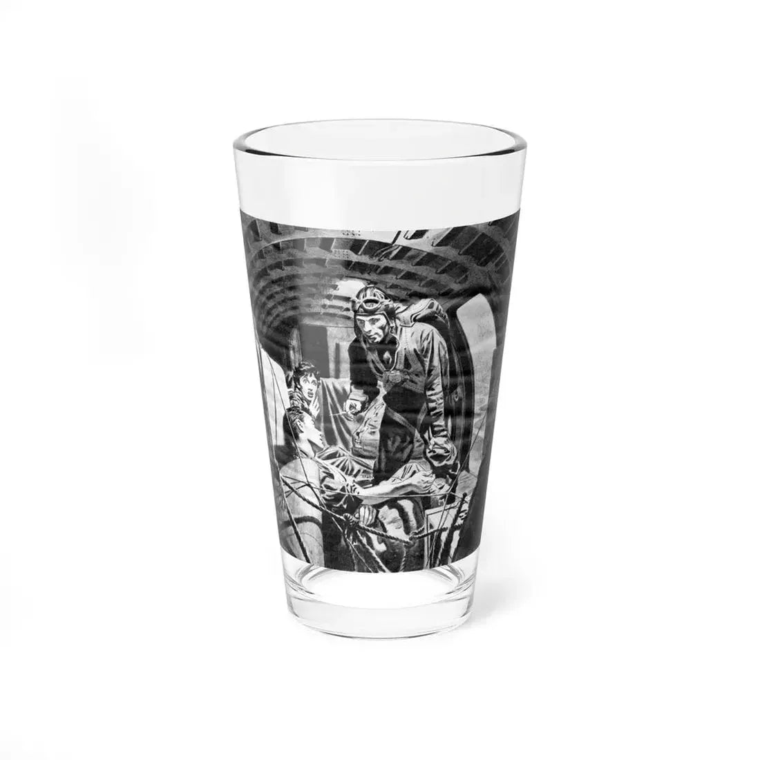 The Black Parachute, This Week Magazine, June 14, 1953 (Magazine Illustration) Pint Glass 16oz 16oz - Go Mug Yourself