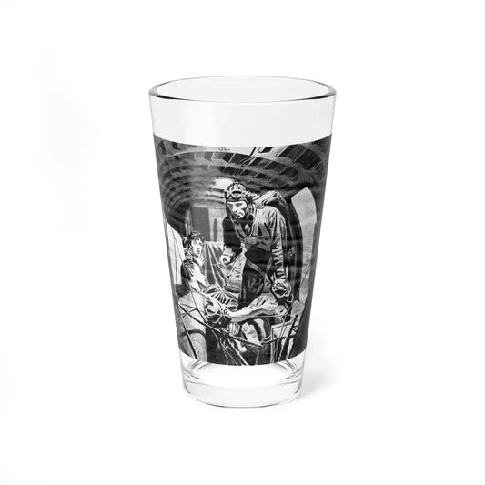 The Black Parachute, This Week Magazine, June 14, 1953 (Magazine Illustration) Pint Glass 16oz 16oz - Go Mug Yourself