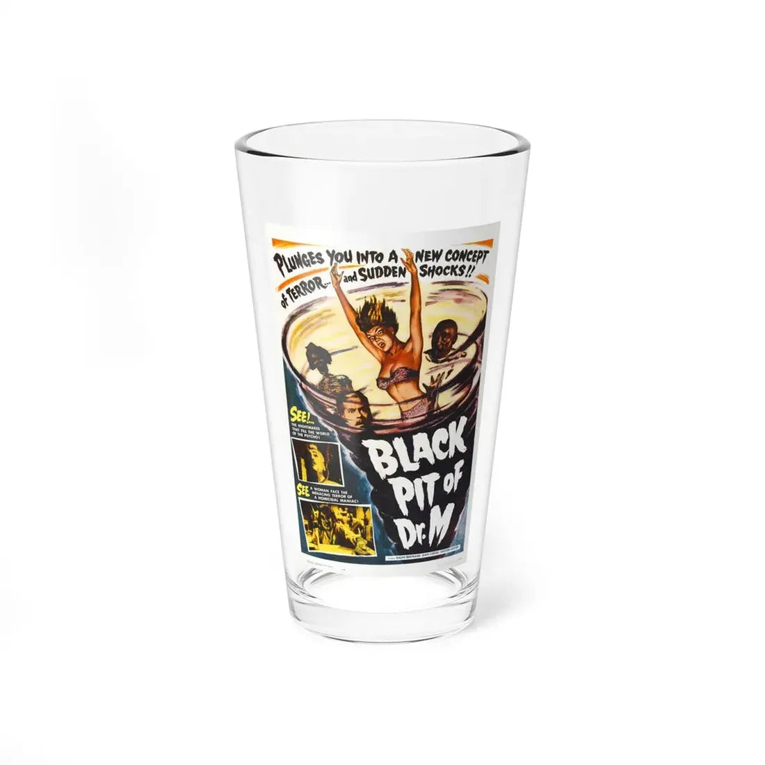 THE BLACK PIT OF DR. M 1959 Movie Poster - Pint Glass 16oz 16oz - Go Mug Yourself