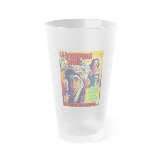 THE BLACK SCORPION (BELGIAN) 1957 Movie Poster - Frosted Pint Glass 16oz Default Title - Go Mug Yourself