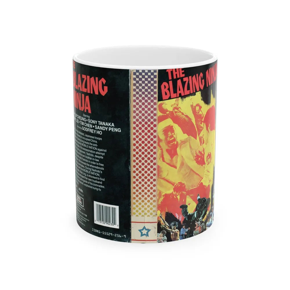 THE BLAZING NINJA (VHS COVER) - White Coffee Mug-11oz-Go Mug Yourself