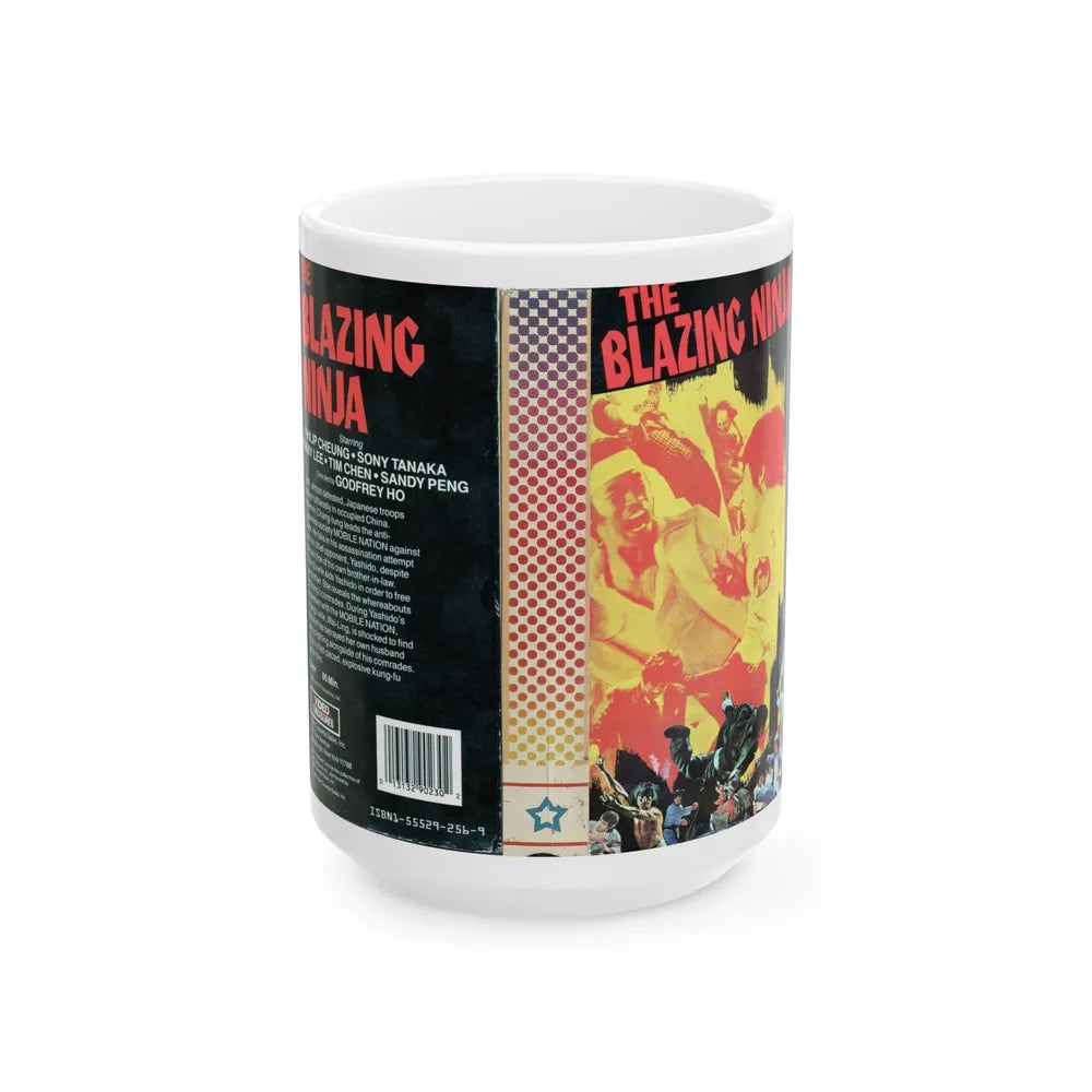 THE BLAZING NINJA (VHS COVER) - White Coffee Mug-15oz-Go Mug Yourself