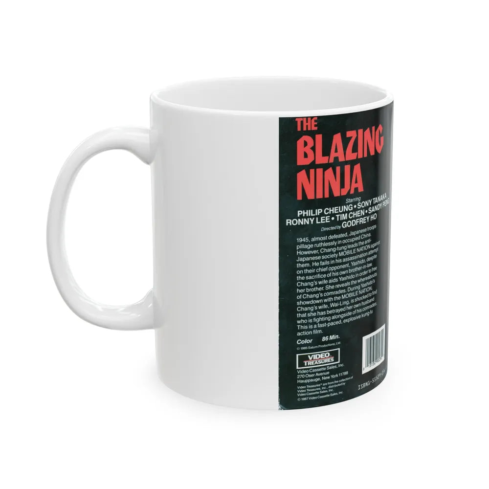 THE BLAZING NINJA (VHS COVER) - White Coffee Mug-Go Mug Yourself