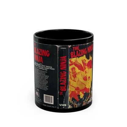 THE BLAZING NINJA VIDEO TREASURES (VHS COVER) - Black Coffee Mug 11oz - Go Mug Yourself