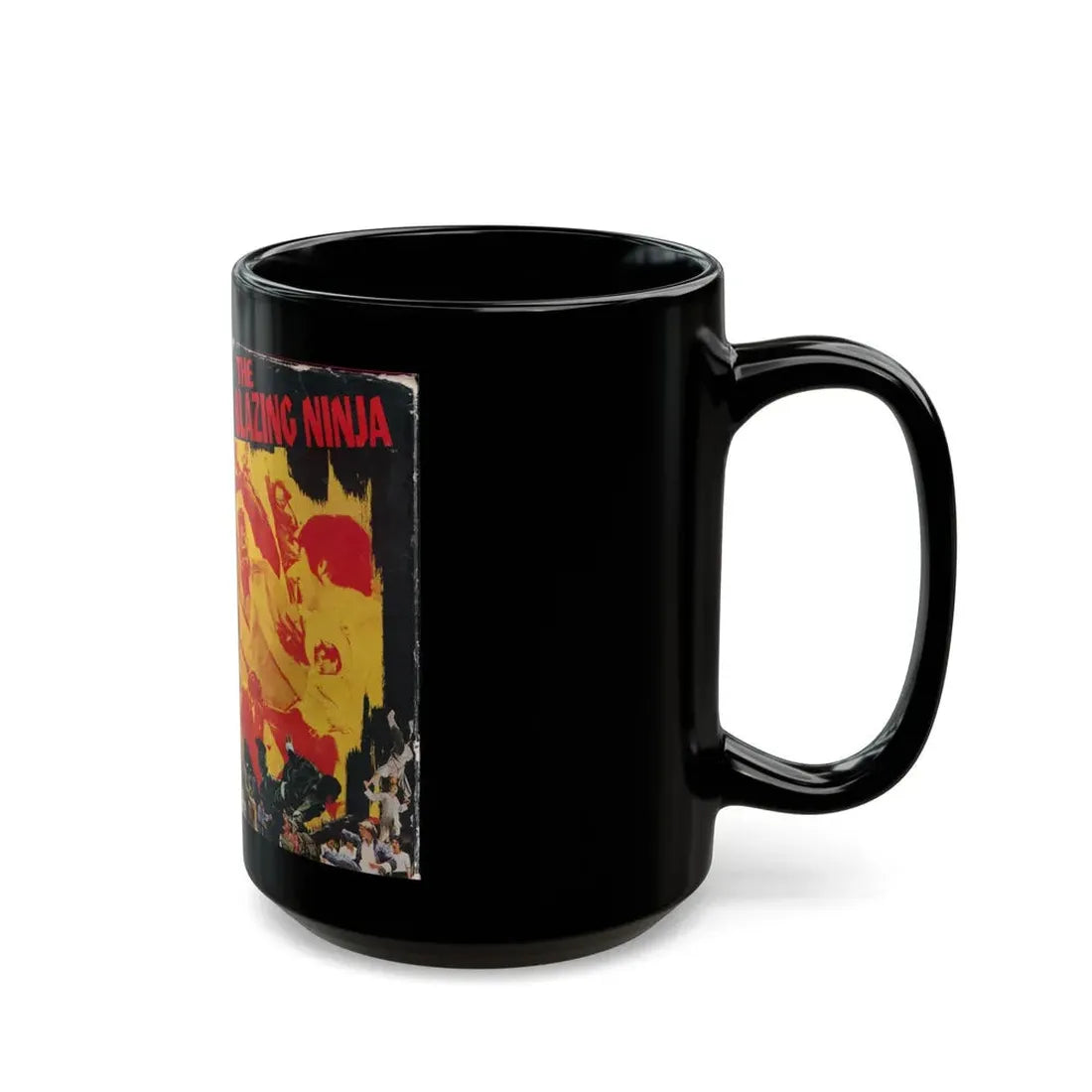 THE BLAZING NINJA VIDEO TREASURES (VHS COVER) - Black Coffee Mug - Go Mug Yourself