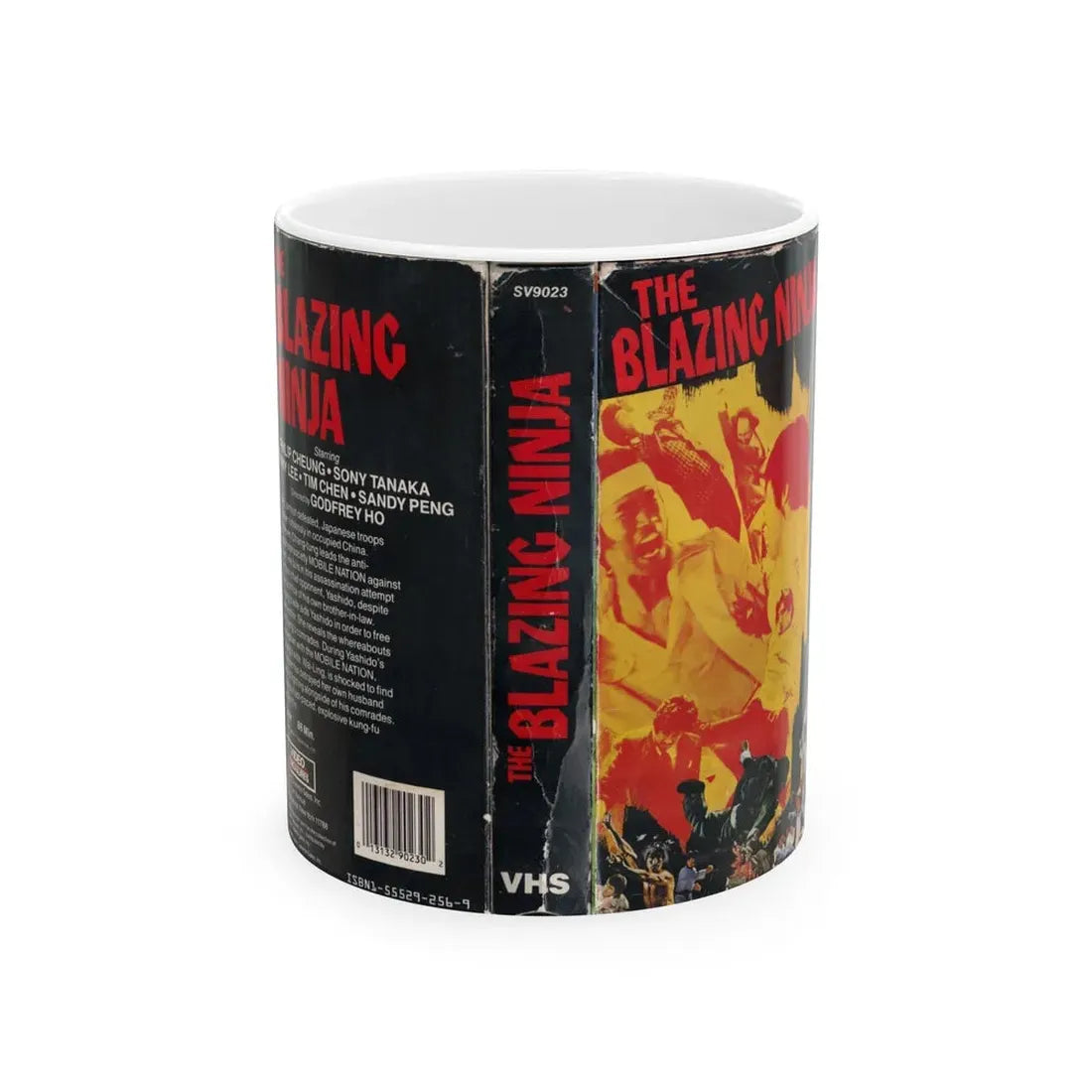 THE BLAZING NINJA VIDEO TREASURES (VHS COVER) - White Coffee Mug 11oz - Go Mug Yourself