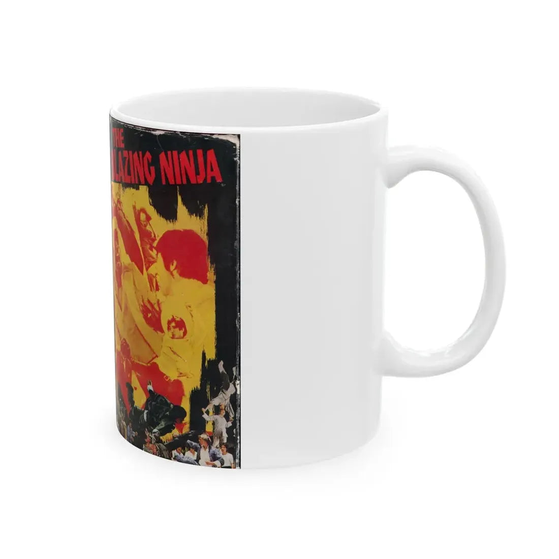 THE BLAZING NINJA VIDEO TREASURES (VHS COVER) - White Coffee Mug - Go Mug Yourself