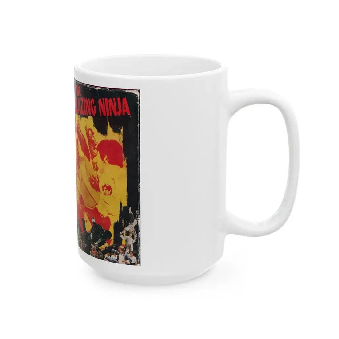 THE BLAZING NINJA VIDEO TREASURES (VHS COVER) - White Coffee Mug - Go Mug Yourself