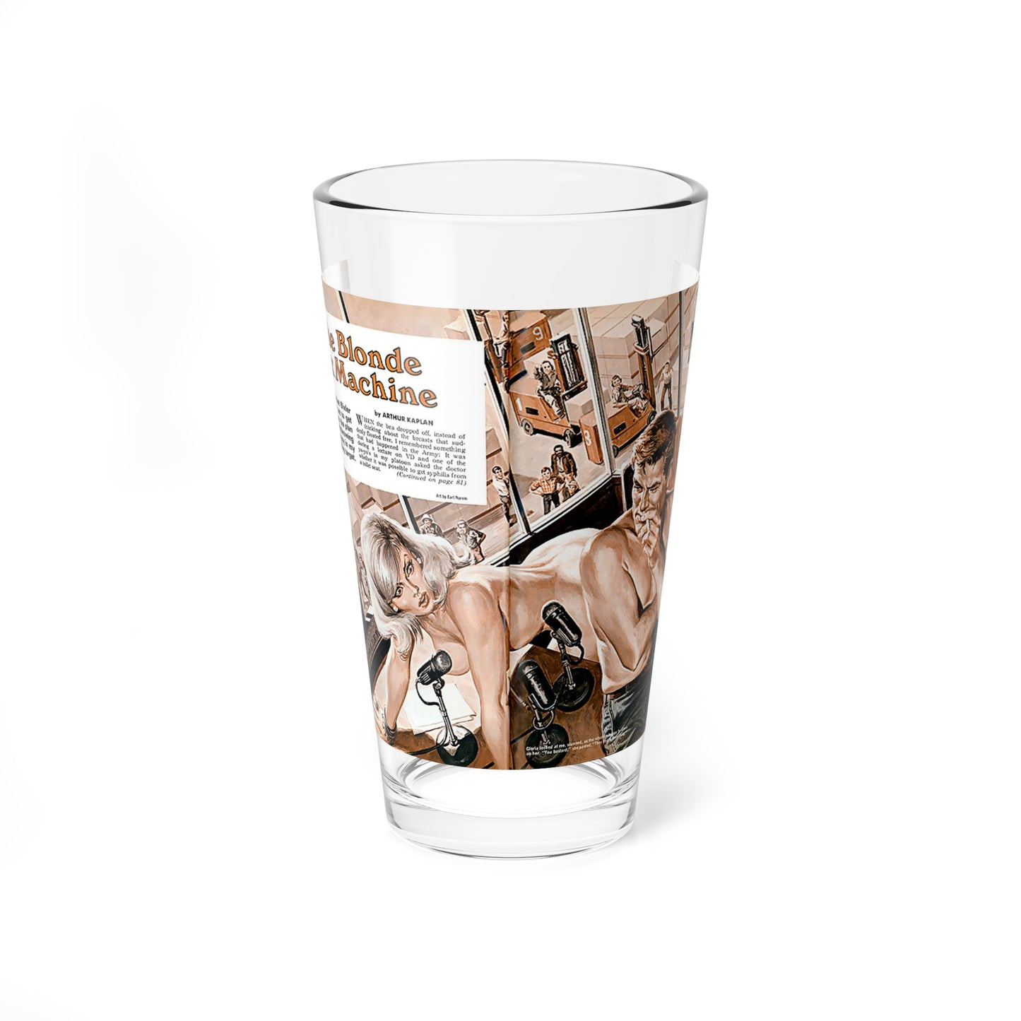 The Blonde Sex Machine (Magazine Illustration) Pint Glass 16oz-16oz-Go Mug Yourself