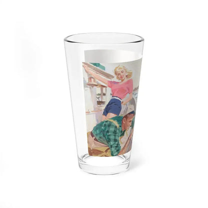 The Blonde with the Sea Green Eyos (Magazine Illustration) Pint Glass 16oz - Go Mug Yourself