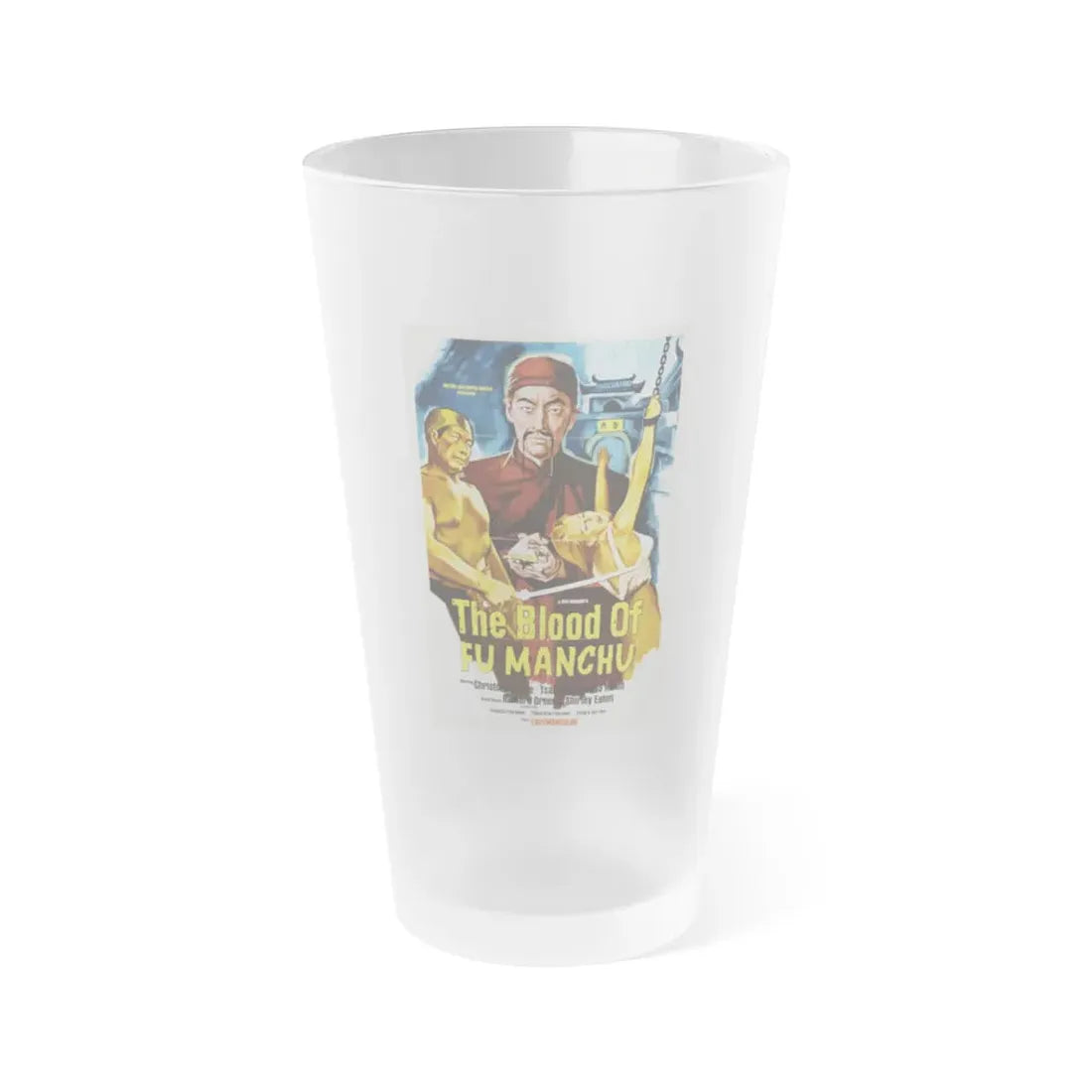 THE BLOOD OF FU-MANCHU 1968 Movie Poster - Frosted Pint Glass 16oz Default Title - Go Mug Yourself