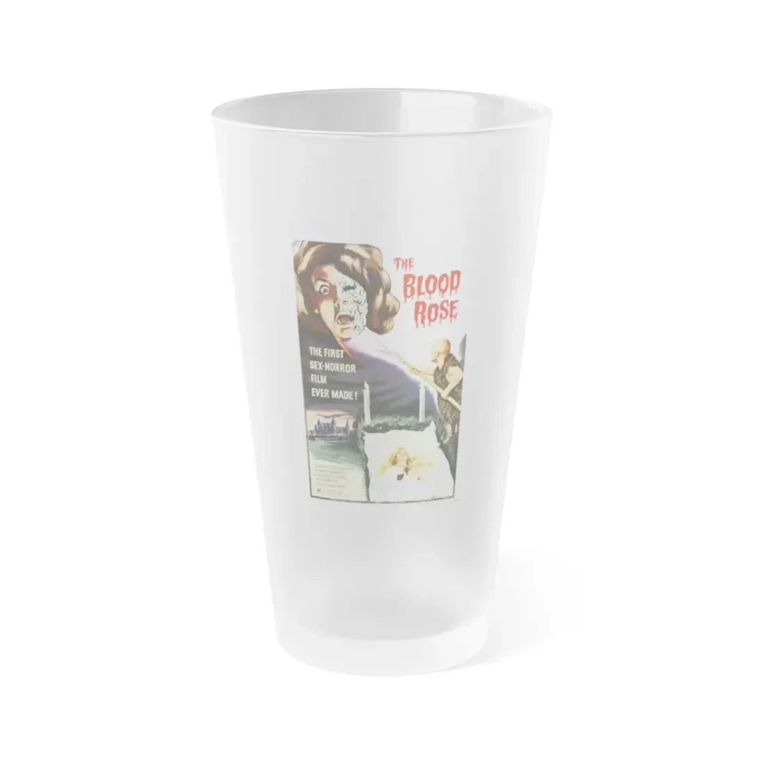 THE BLOOD ROSE 1970 Movie Poster - Frosted Pint Glass 16oz Default Title - Go Mug Yourself