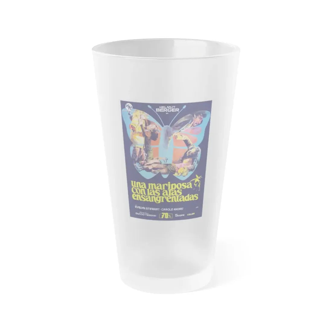 THE BLOODSTAINED BUTTERFLY (SPANISH) 1971 Movie Poster - Frosted Pint Glass 16oz Default Title - Go Mug Yourself