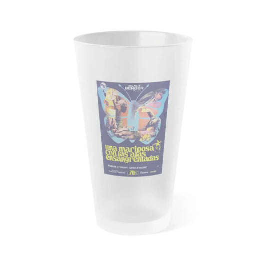 THE BLOODSTAINED BUTTERFLY (SPANISH) 1971 Movie Poster - Frosted Pint Glass 16oz Default Title - Go Mug Yourself
