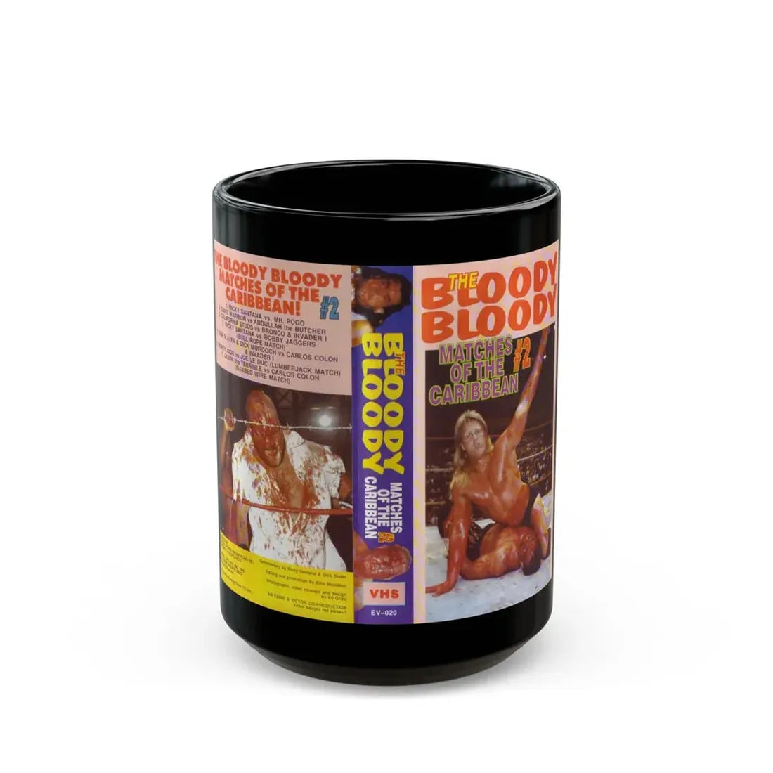 THE BLOODY BLOODY MATCHES OF THE CARIBBEAN NUMBER 2 (VHS COVER) - Black Coffee Mug 15oz - Go Mug Yourself