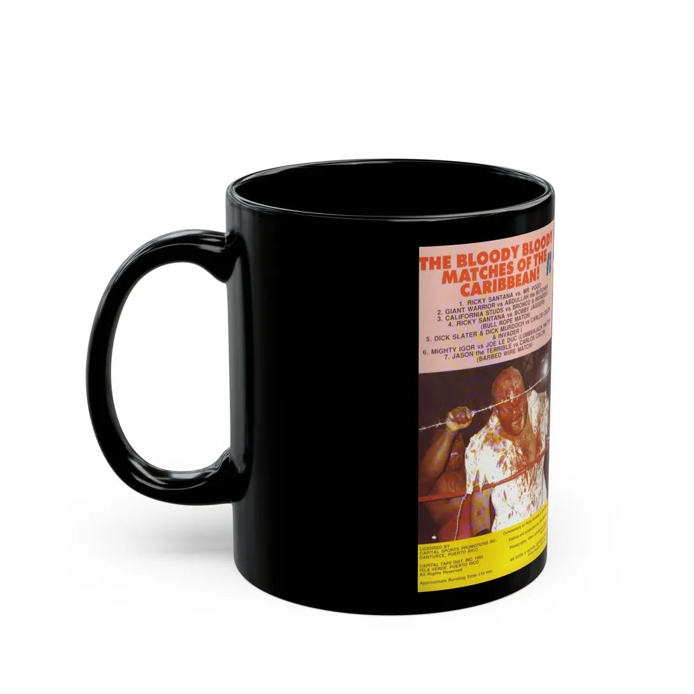 THE BLOODY BLOODY MATCHES OF THE CARIBBEAN NUMBER 2 (VHS COVER) - Black Coffee Mug-Go Mug Yourself