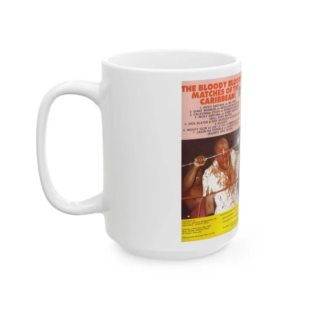 THE BLOODY BLOODY MATCHES OF THE CARIBBEAN NUMBER 2 (VHS COVER) - White Coffee Mug-Go Mug Yourself