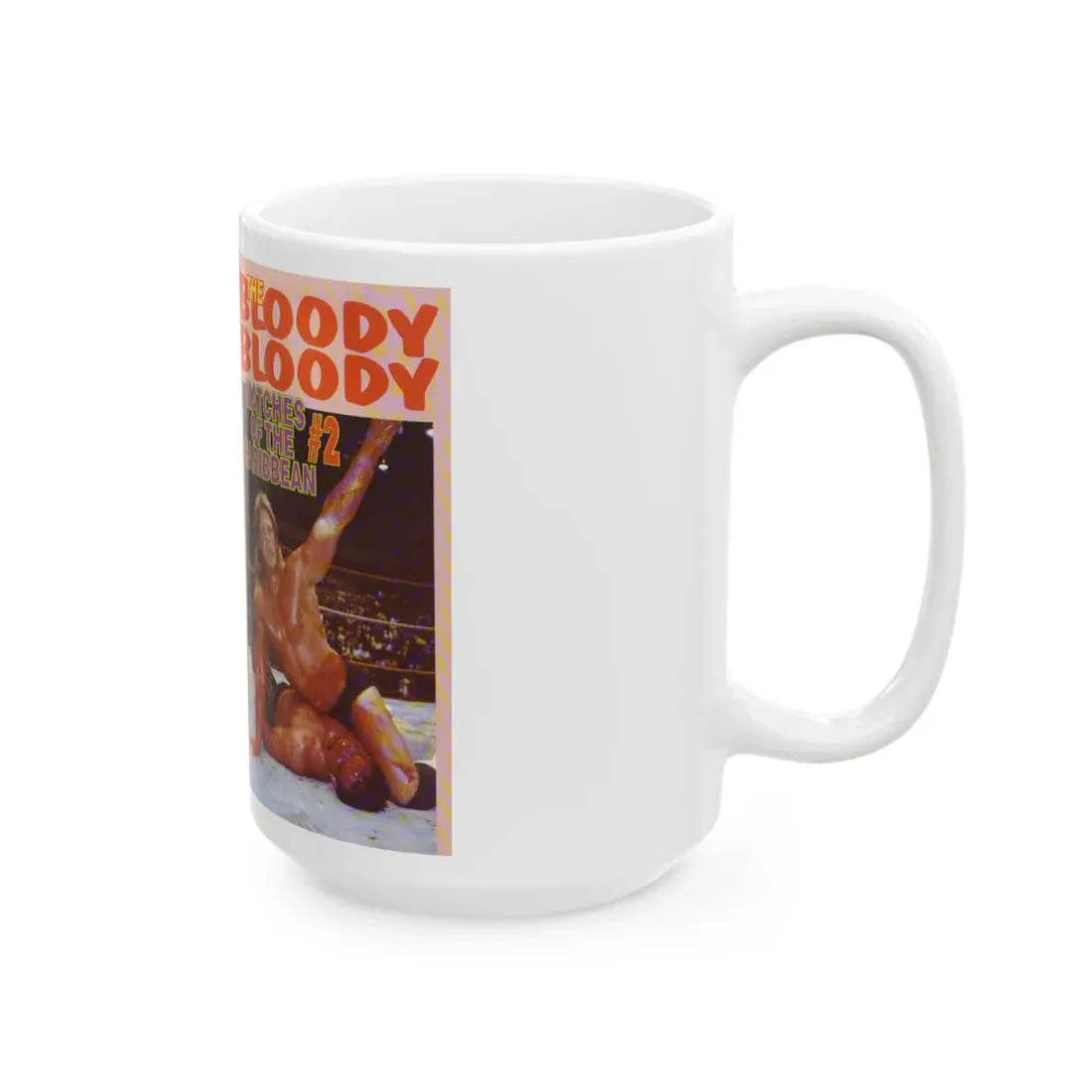 THE BLOODY BLOODY MATCHES OF THE CARIBBEAN NUMBER 2 (VHS COVER) - White Coffee Mug - Go Mug Yourself