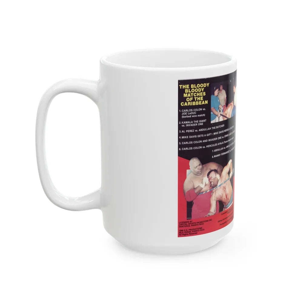 THE BLOODY BLOODY MATCHES OF THE CARIBBEAN (VHS COVER) - White Coffee Mug-Go Mug Yourself