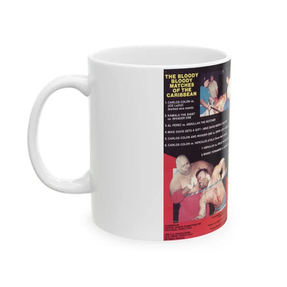 THE BLOODY BLOODY MATCHES OF THE CARIBBEAN (VHS COVER) - White Coffee Mug - Go Mug Yourself