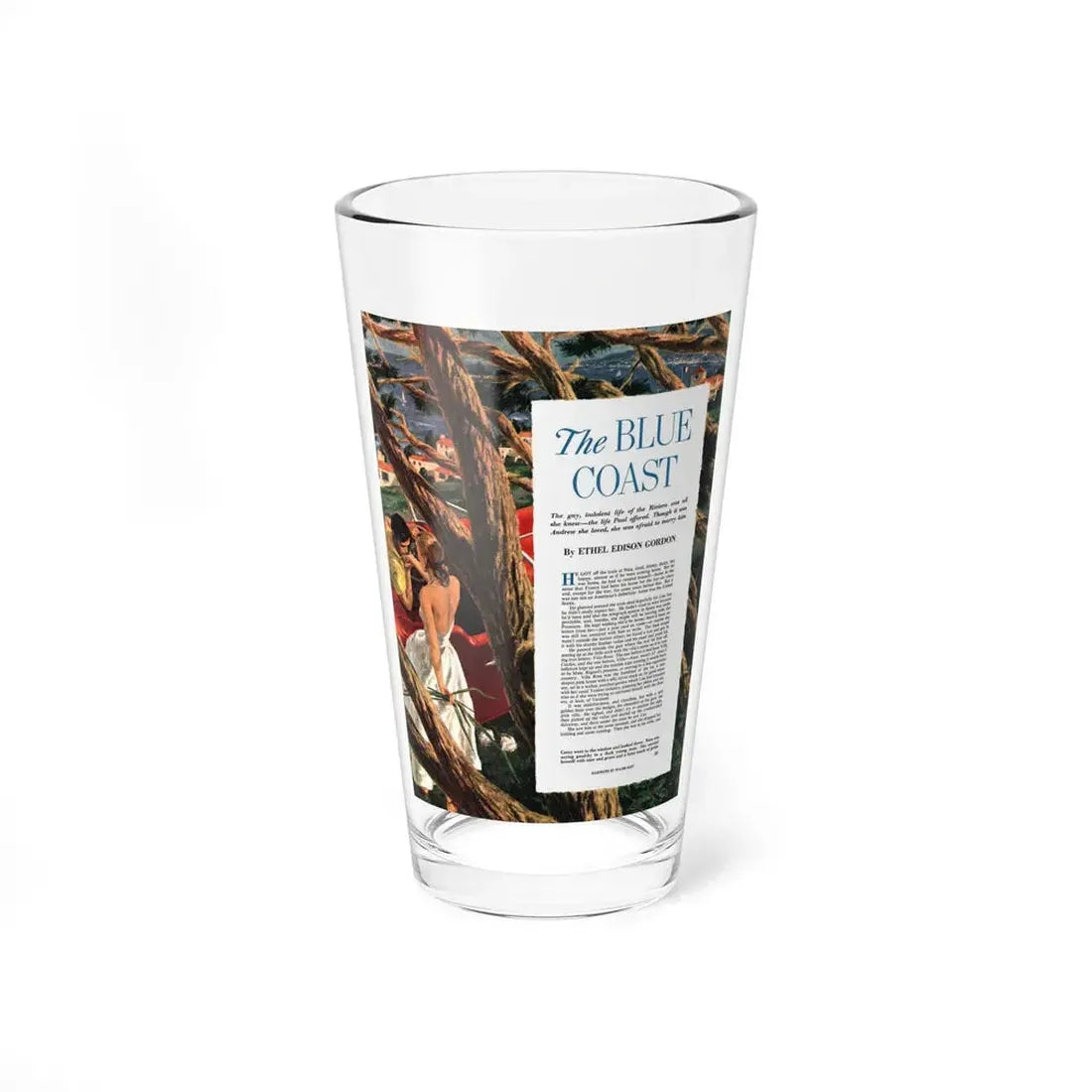 The Blue Coast, Collier's magazine, November 8, 1952 (Magazine Illustration) Pint Glass 16oz 16oz - Go Mug Yourself