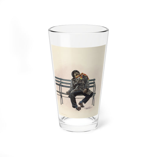 The Body on the Bench, 1952 (Magazine Illustration) Pint Glass 16oz-16oz-Go Mug Yourself