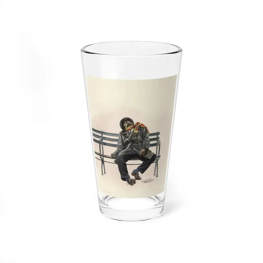 The Body on the Bench, 1952 (Magazine Illustration) Pint Glass 16oz 16oz - Go Mug Yourself
