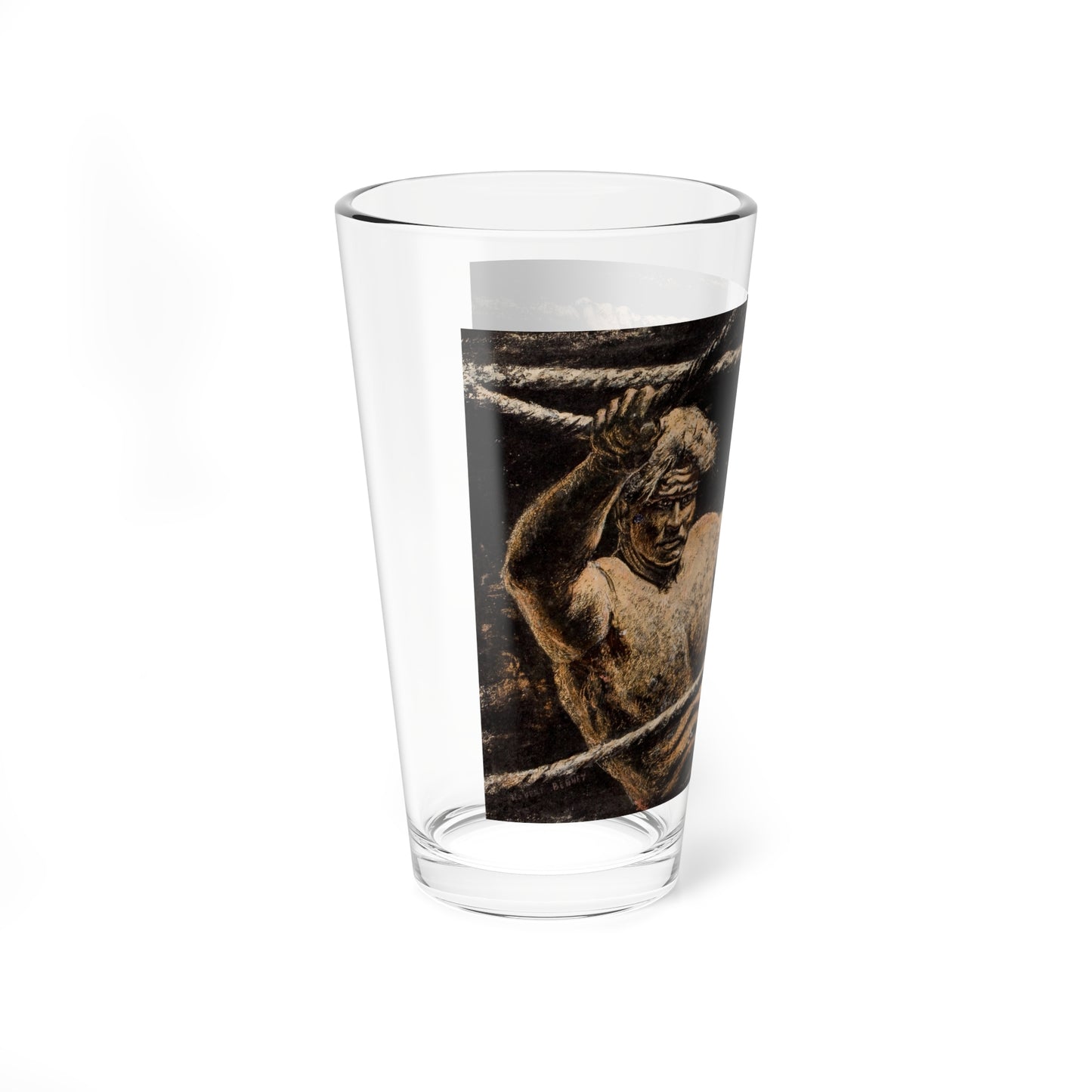 The Boxer (Magazine Illustration) Pint Glass 16oz-Go Mug Yourself