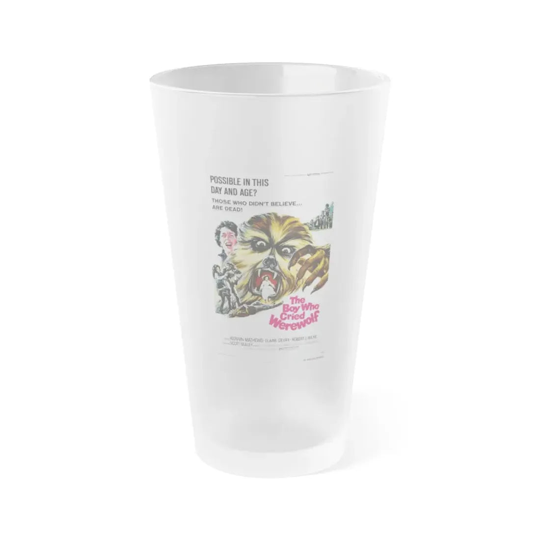 THE BOY WHO CRIED WEREWOLF 1973 Movie Poster - Frosted Pint Glass 16oz Default Title - Go Mug Yourself
