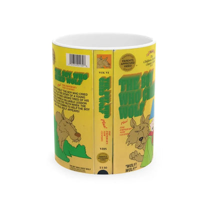 THE BOY WHO CRIED WOLF PLUS THE EMPERORS NEW CLOTHES (VHS COVER) - White Coffee Mug 11oz - Go Mug Yourself