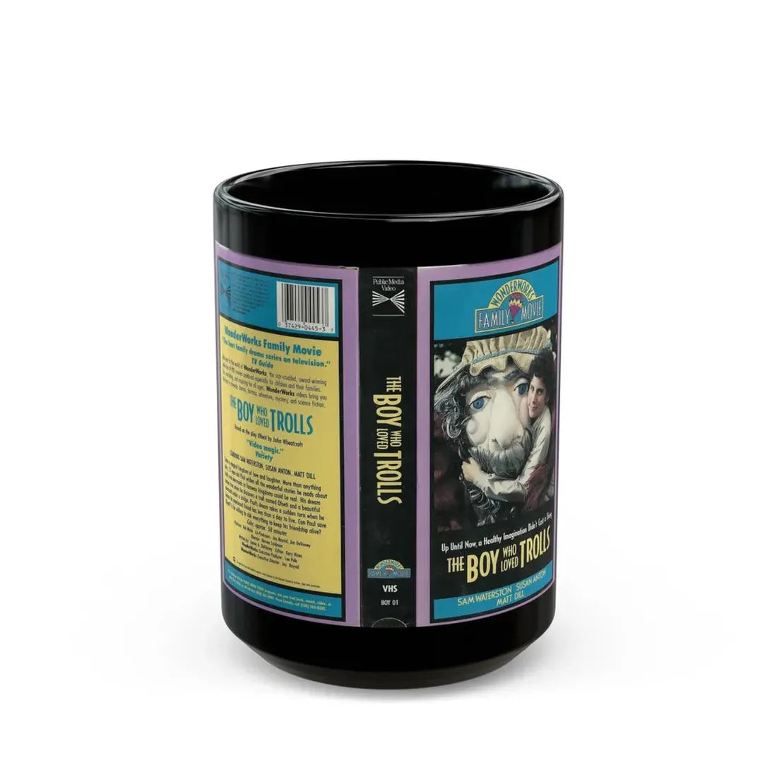 THE BOY WHO LOVED TROLLS (VHS COVER) - Black Coffee Mug 15oz - Go Mug Yourself
